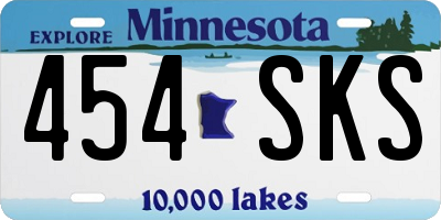 MN license plate 454SKS