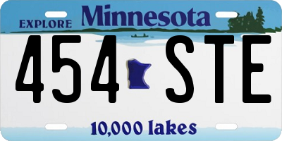 MN license plate 454STE