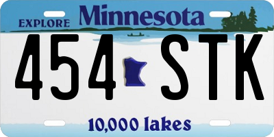 MN license plate 454STK
