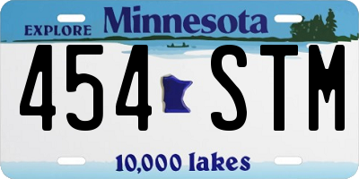MN license plate 454STM