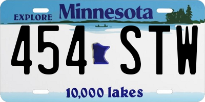 MN license plate 454STW