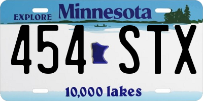 MN license plate 454STX