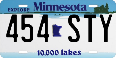 MN license plate 454STY