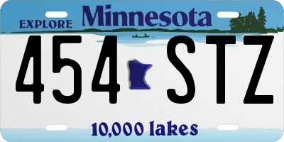 MN license plate 454STZ