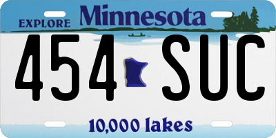 MN license plate 454SUC