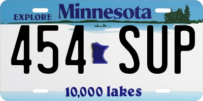 MN license plate 454SUP