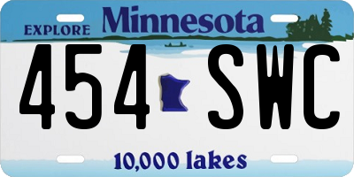 MN license plate 454SWC