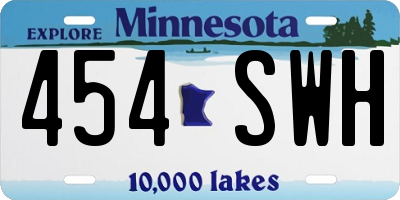 MN license plate 454SWH