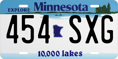 MN license plate 454SXG