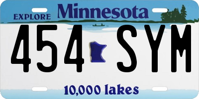 MN license plate 454SYM