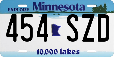 MN license plate 454SZD