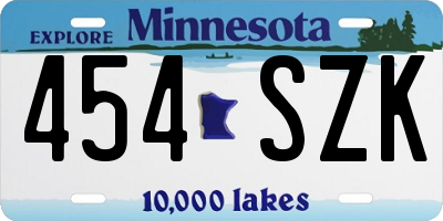 MN license plate 454SZK