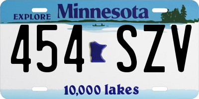 MN license plate 454SZV