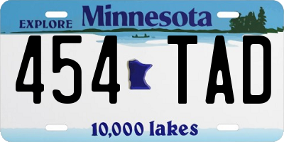 MN license plate 454TAD