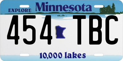 MN license plate 454TBC