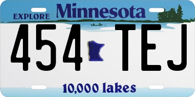 MN license plate 454TEJ