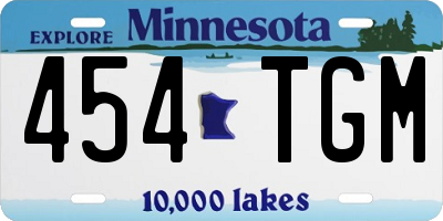 MN license plate 454TGM