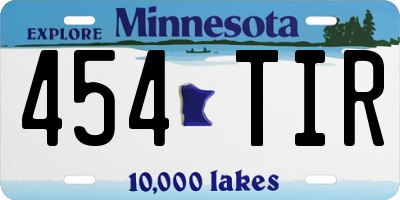 MN license plate 454TIR