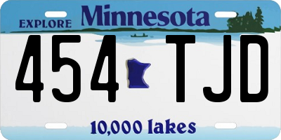 MN license plate 454TJD