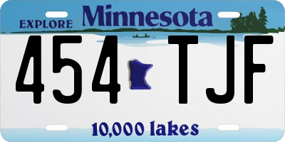 MN license plate 454TJF