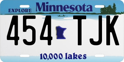 MN license plate 454TJK