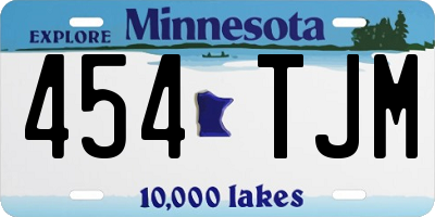 MN license plate 454TJM