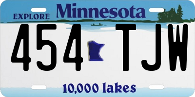 MN license plate 454TJW