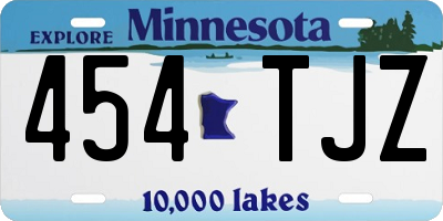 MN license plate 454TJZ