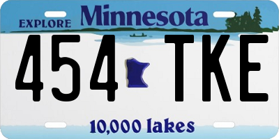 MN license plate 454TKE
