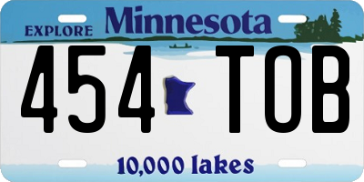 MN license plate 454TOB