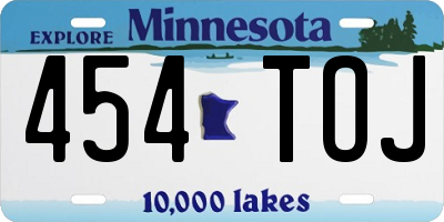 MN license plate 454TOJ