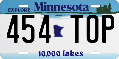 MN license plate 454TOP