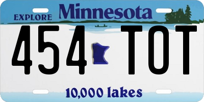 MN license plate 454TOT