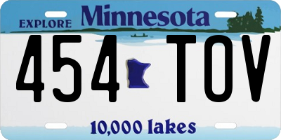 MN license plate 454TOV