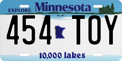 MN license plate 454TOY