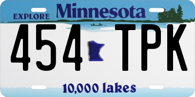 MN license plate 454TPK