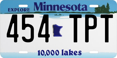 MN license plate 454TPT