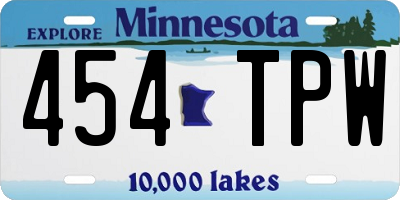 MN license plate 454TPW