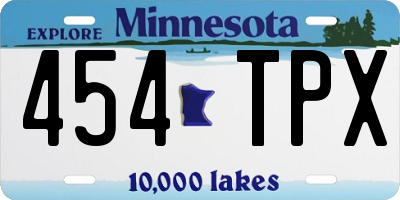 MN license plate 454TPX