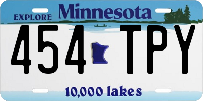 MN license plate 454TPY