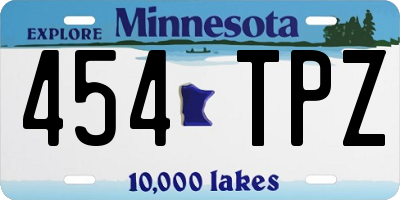 MN license plate 454TPZ