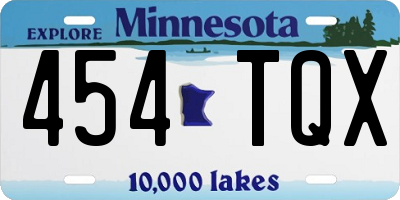 MN license plate 454TQX