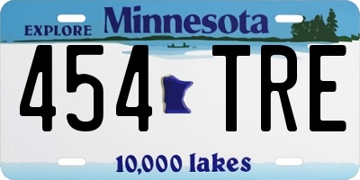 MN license plate 454TRE