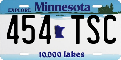MN license plate 454TSC