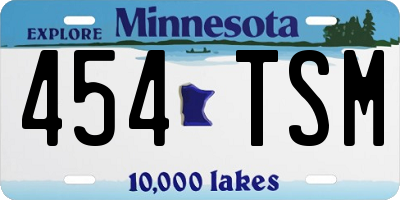 MN license plate 454TSM