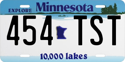 MN license plate 454TST