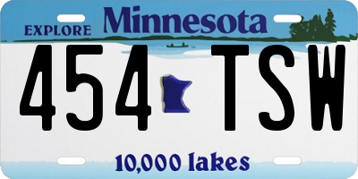 MN license plate 454TSW