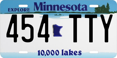 MN license plate 454TTY