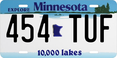 MN license plate 454TUF