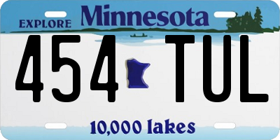 MN license plate 454TUL